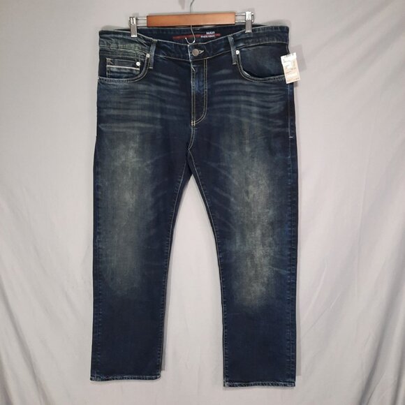 Mavi Jeans Mens 38x30 White Edge Zach Straight Leg Selvedge Dark Wash NEW $138 - Picture 1 of 16